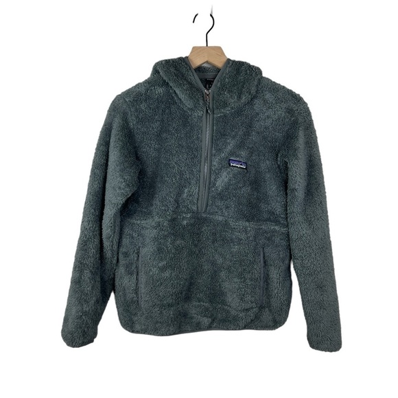 Patagonia Los Gatos Grey Hooded Fleece Pullover Sweater - Picture 1 of 6